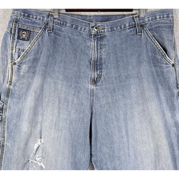 Cinch Blue Label Carpenter Jeans Men 42x36 (Fits 42x35) Relaxed Med Wash Denim - Picture 3 of 15